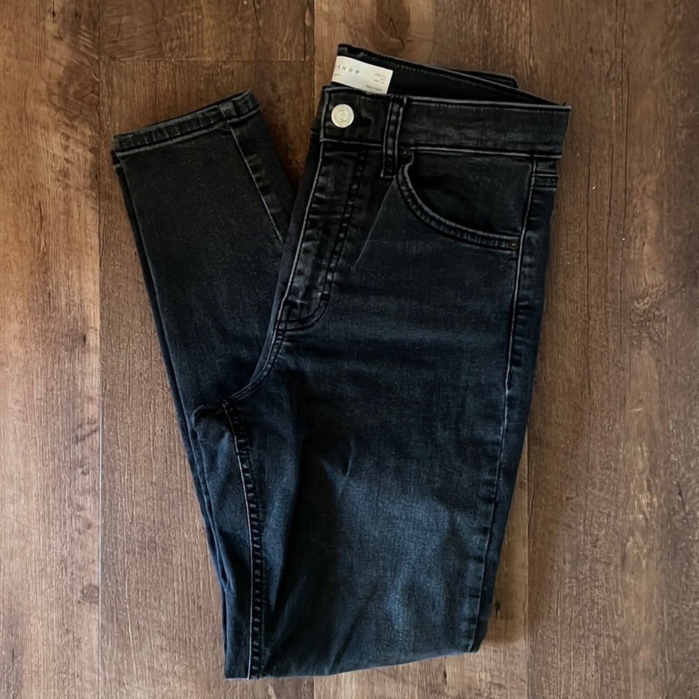Topshop Jamie Skinny Jeans, size 28, faded black